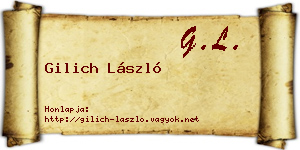 Gilich László névjegykártya